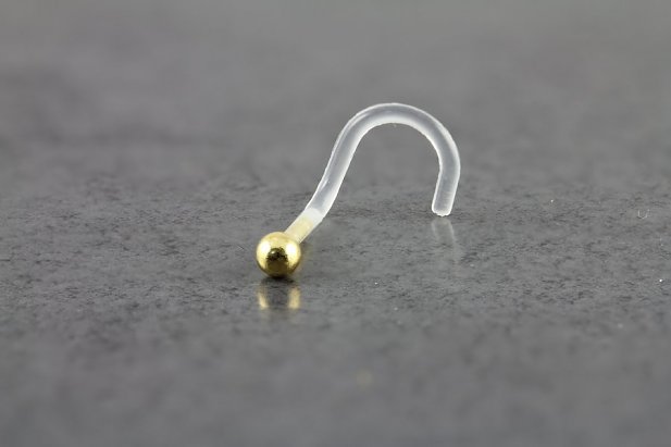 14K Gold 18g Bioflex Nose Screw with 2.5mm Ball