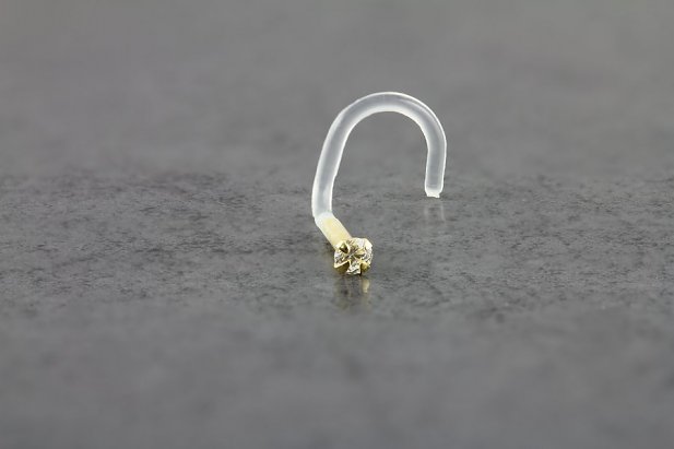 14K Gold Nose Screw with 2.0mm CZ Gem