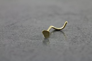 14K Yellow Gold Heart Nose Screw