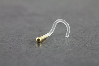 14kt Gold 2mm Ball Bioflex Nose Screw 14kt Gold 2mm Ball Bioflex Nose Screw