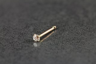 14kt Rose Gold 1.5mm CZ Gem Nose Bone 14kt Rose Gold 1.5mm CZ Gem Nose Bone