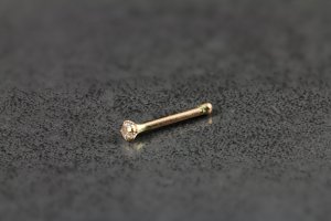 14kt Rose Gold 2mm CZ Gem Nose Bone