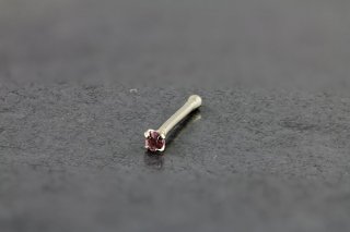 14kt White Gold 1.5mm Pink Nose Bone 14kt White Gold 1.5mm Pink Nose Bone