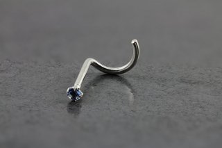 14kt White Gold 1.5mm Sapphire Nose Screw