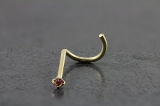 14kt Yellow Gold 1.5mm Pink Nose Screw 14kt Yellow Gold 1.5mm Pink Nose Screw