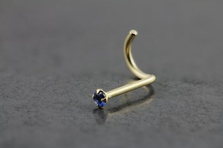 14kt Yellow Gold 1.5mm Sapphire Nose Screw 14kt Yellow Gold 1.5mm Sapphire Nose Screw