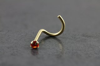 14kt Yellow Gold 2mm Ruby Nose Screw 14kt Yellow Gold 2mm Ruby Nose Screw