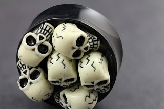 3D Skull Design Flared Plugs 3D Skull Design Flared Plugs