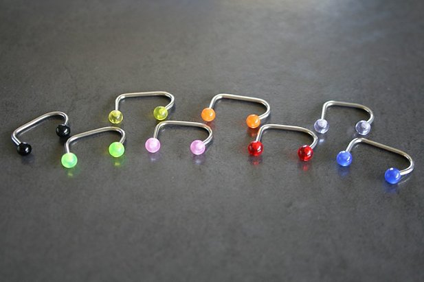 Loop Labret with UV Balls - Purely Piercings