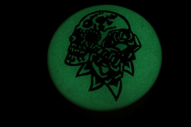 Acrylic Glow in the Dark Flower Skull Plugs
