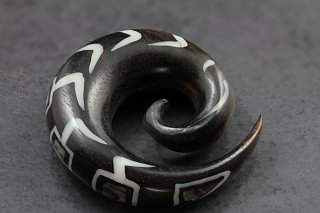Areng Wood and Abalone Spiral Hangers Areng Wood and Abalone Spiral Hangers