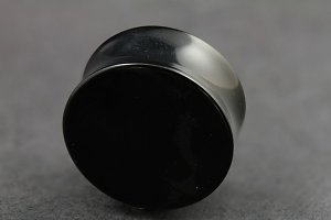 Black Agate Stone Flared Plug