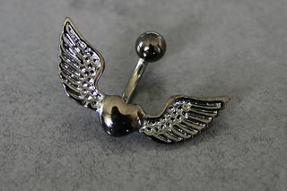Black Angel Heart Belly Ring