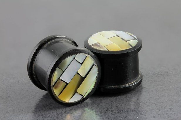 Buffalo Horn and Mother of Pearl Plugs