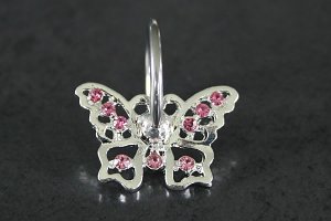 Butterfly Dangle Captive Bead Ring