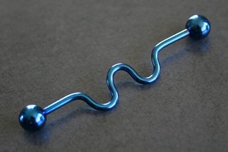 Colbalt Blue Wave Design Barbell