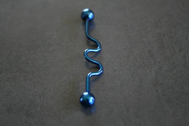 Colbalt Blue Wave Design Barbell