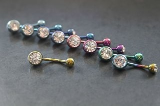 Coloured Duo Jeweled Belly Ring