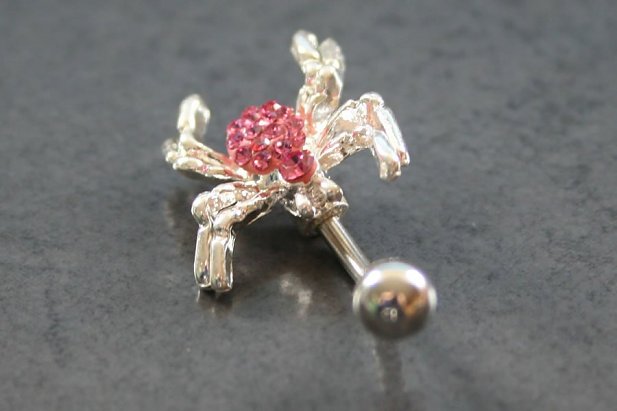 Crystal Spider Belly Ring