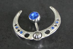 CZ & Sterling Silver Navel Shield
