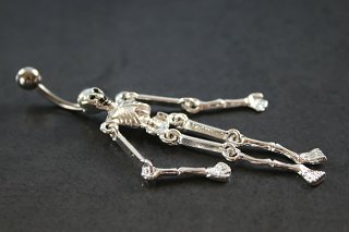 Dancing Skeleton Belly Ring