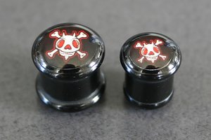 Devil Skull Logo Acrylic Saddle Plugs