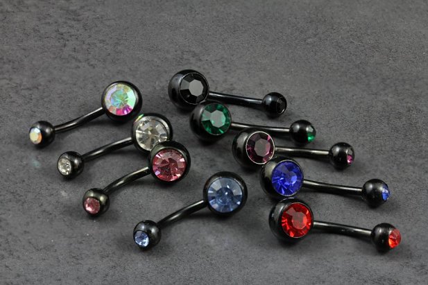Duo Jeweled Titanium Belly Rings