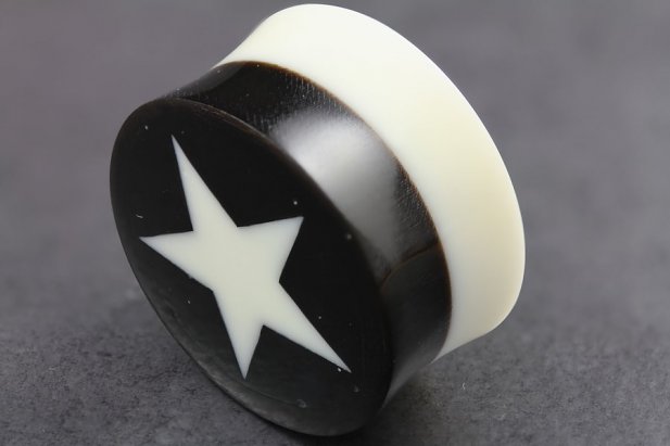 Duo Sided Horn and Bone Flared Plugs