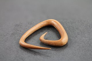 Exotic Saba Wood Triangle Spiral Taper Plugs