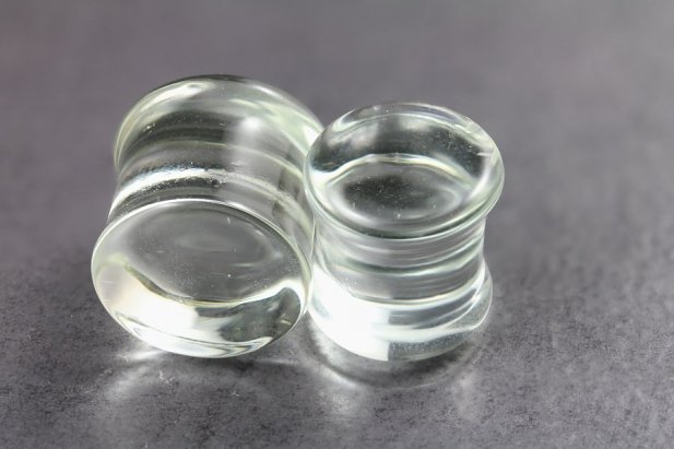 Flat Clear Glass Plugs