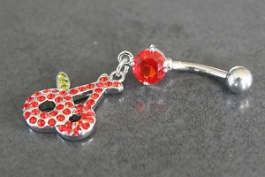 Gem Cherries Dangle Belly Ring