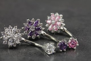 Gem Flower Belly Ring