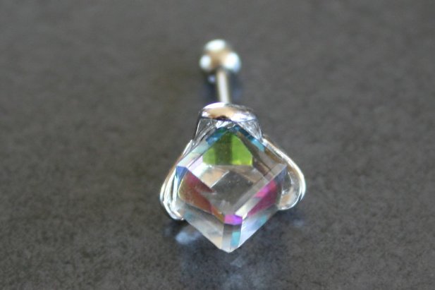 Glass Prism Tragus Piercing