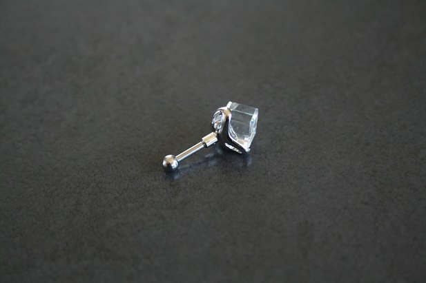 Glass Prism Tragus Piercing