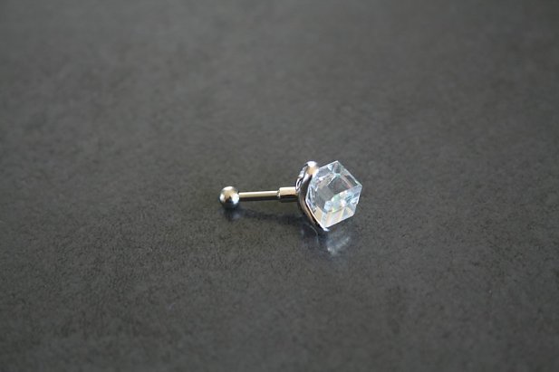Glass Prism Tragus Piercing