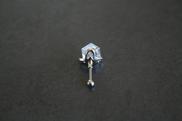 Glass Prism Tragus Piercing