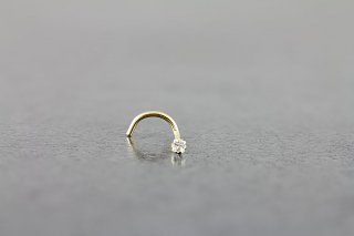 Gold 1.5mm Square Princess CZ Nose Screw