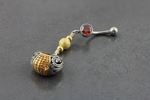 Gold and Silver Bali Belly Dangle