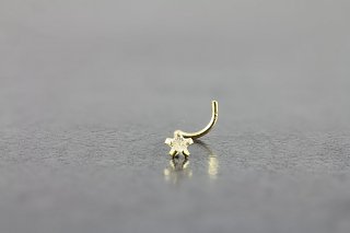 Gold CZ Star Nose Screw Gold CZ Star Nose Screw