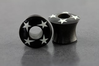 Horn Plug with Bone Inlay Stars