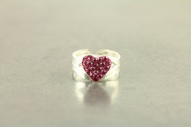 Jeweled Heart Toe Rings