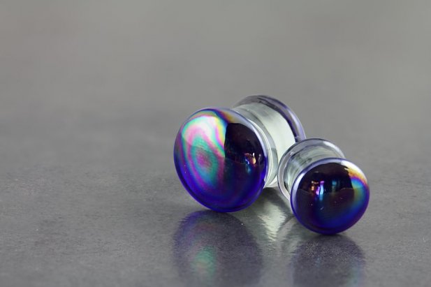 Oil Slick Glass Flared Plugs