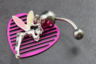 Pink Dangle Fairy Belly Ring