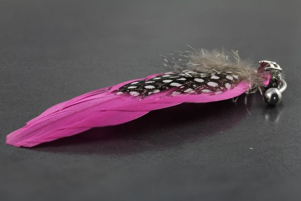 Pink Feather Belly Ring