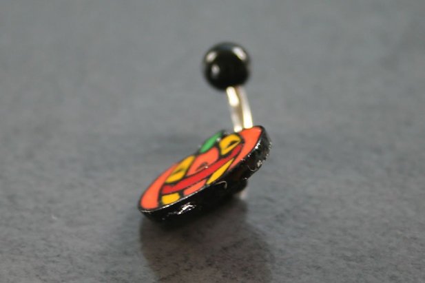 Pumpkin Face Belly Ring
