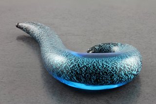 Pyrex Glass Aqua Glitter Drop
