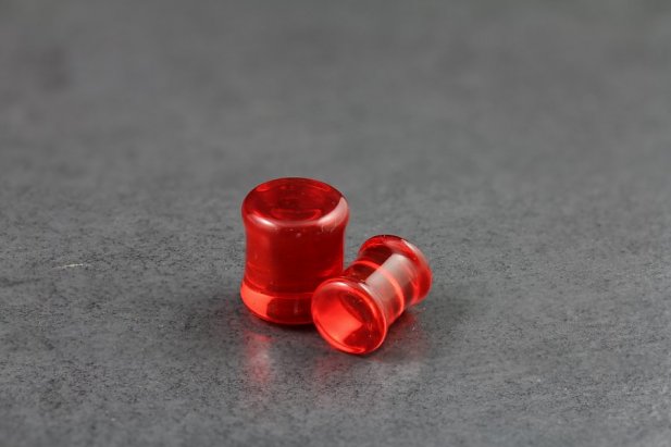 Red Glass Plugs