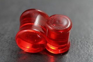Red Glass Plugs