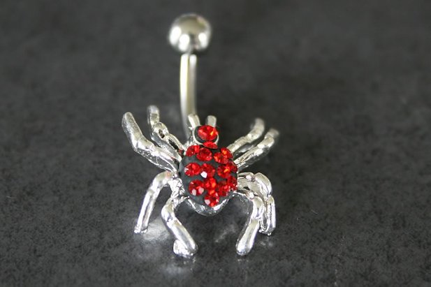 Red Spider Belly Ring