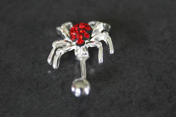 Red Spider Belly Ring
